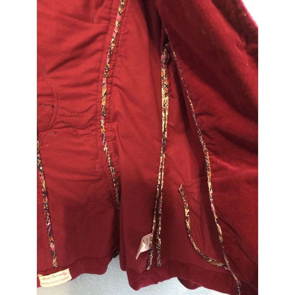 Vintage Coldwater Creek Womens Blazer 12 Maroon Boho Embroidered Button Up Artsy - Picture 3 of 14
